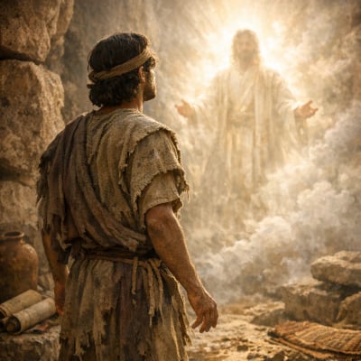 Young Jeremiah stands before God, expressing doubt about his youth.