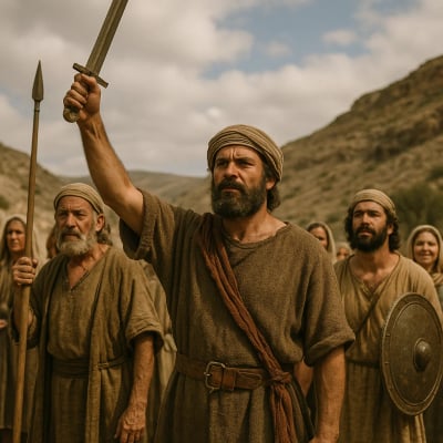 Othniel, empowered by the Spirit, leading Israel to victory.