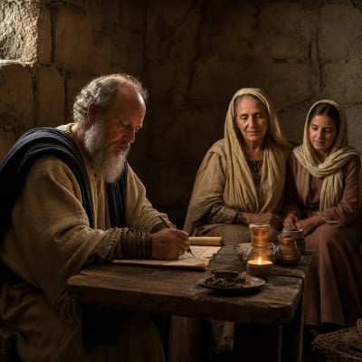 The apostle Paul reflecting on Timothy’s sincere faith, with the remembered influence of his grandmother Lois and mother Eunice in the background.