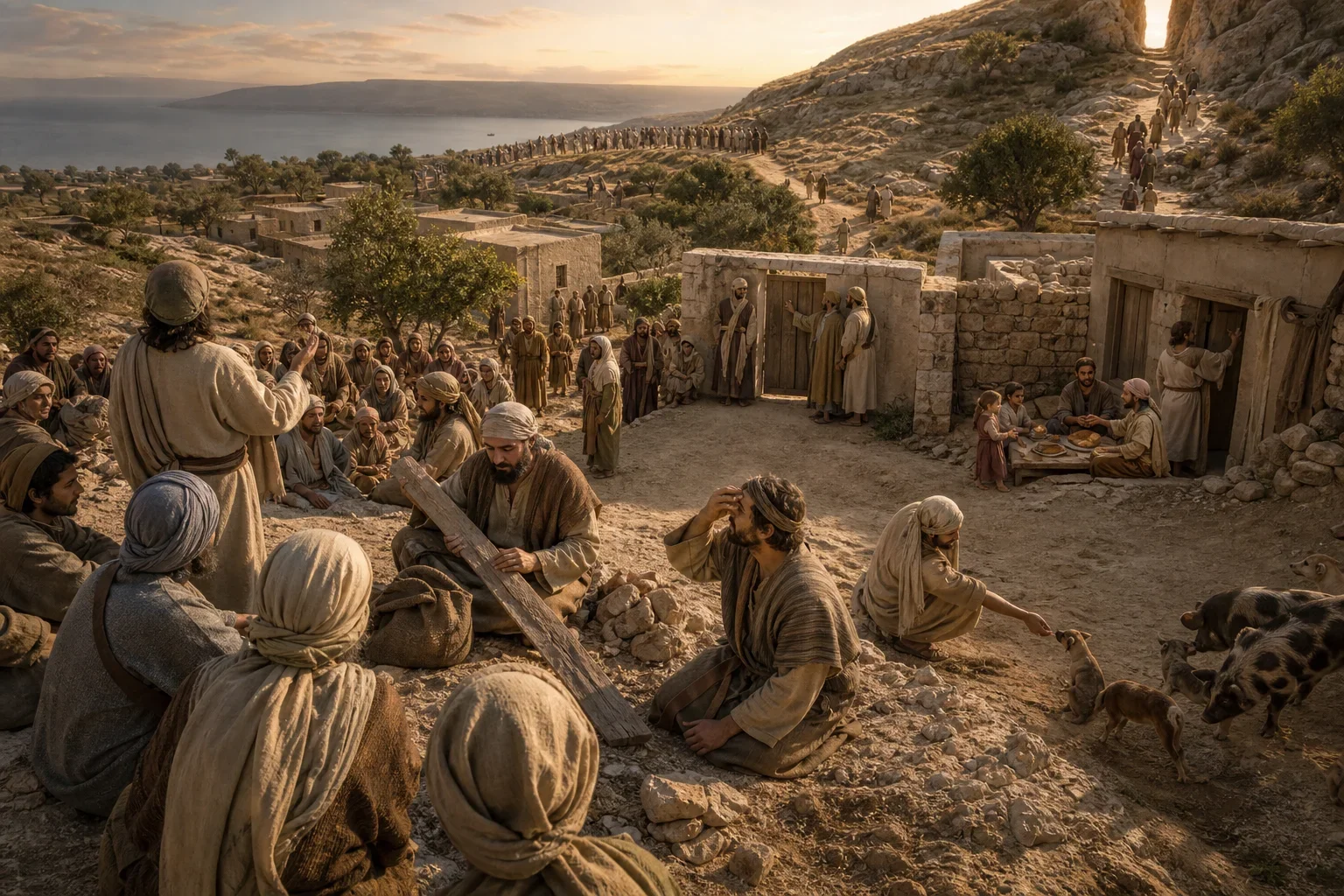 Radiant illumination transforms matthew 7 into a visual meditation on faith. The imagery weaves together symbolic elements with atmospheric beauty. Ancient wisdom manifests through light, color, and sacred composition.